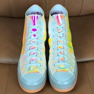 Converse Chuck 70 Hi-Vis Iridescent High Top Sneakers Rainbow Patent Mens 12